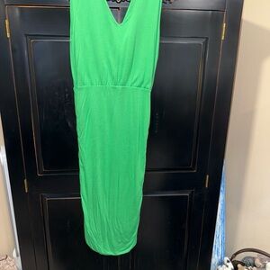Alice + Olivia Vibrant Green Ruched Jersey Dress